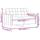 vidaXL kétszemélyes bordó szövet kanapé 140 cm