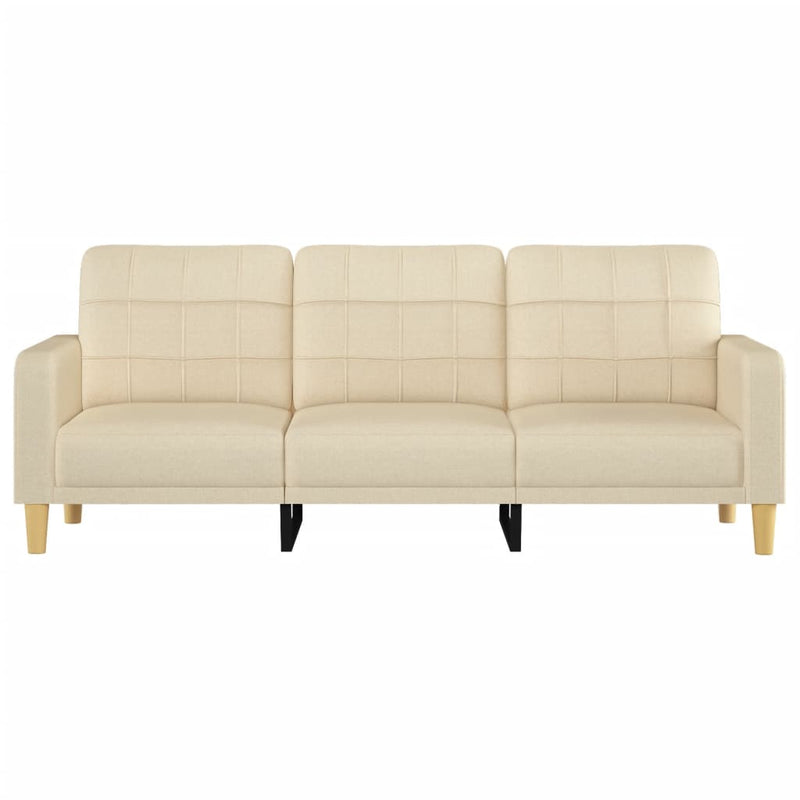 vidaXL 3 személyes krémszínű szövet kanapé 180 cm