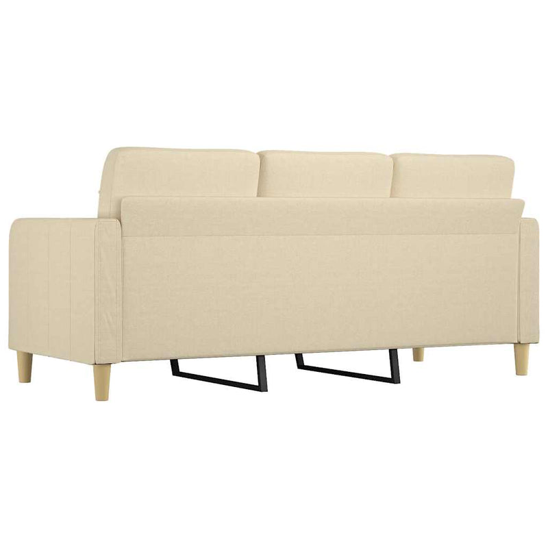 vidaXL 3 személyes krémszínű szövet kanapé 180 cm