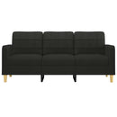 vidaXL 3 személyes fekete szövetkanapé 180 cm