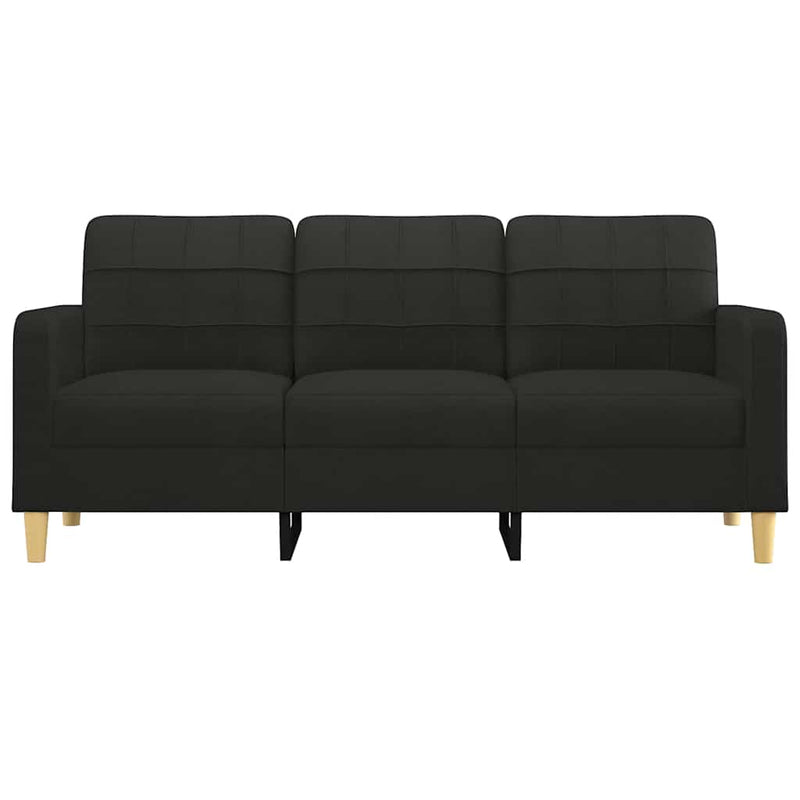 vidaXL 3 személyes fekete szövetkanapé 180 cm