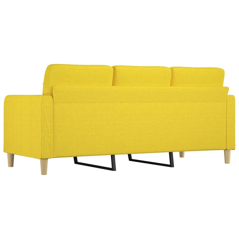 vidaXL 3 személyes világossárga szövet kanapé 180 cm