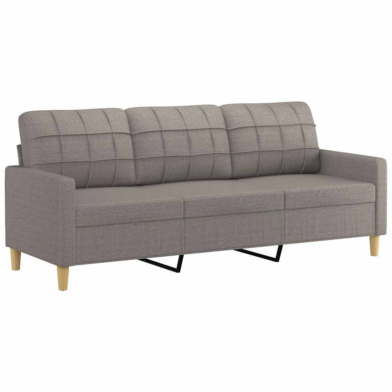 vidaXL 3 személyes fekete szövetkanapé 180 cm