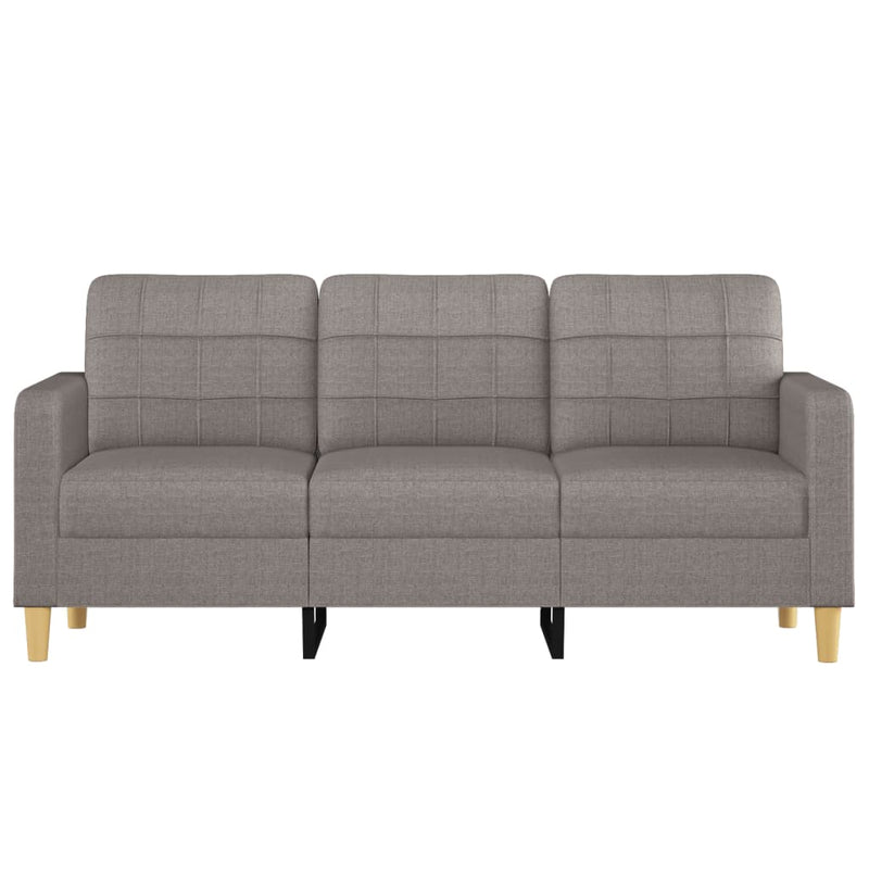 vidaXL 3 személyes fekete szövetkanapé 180 cm