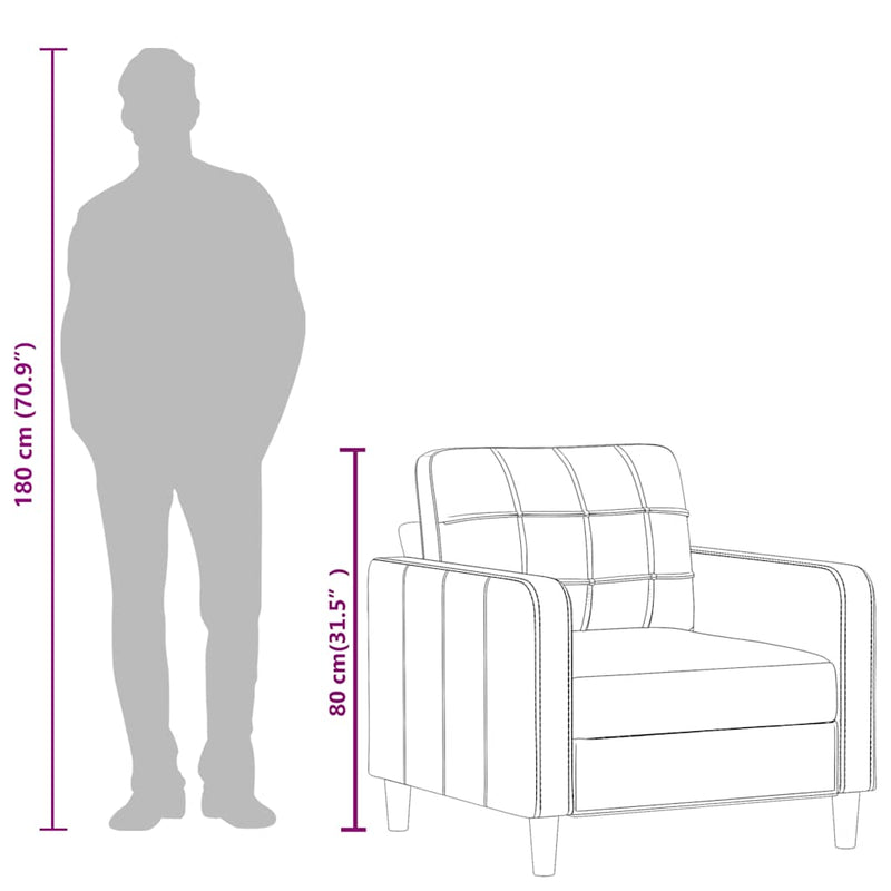 vidaXL fekete műbőr kanapéfotel 60 cm