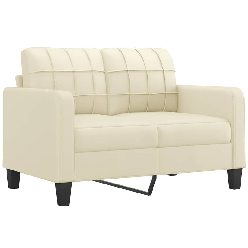 vidaXL 2 személyes krémszínű műbőr kanapé 120 cm