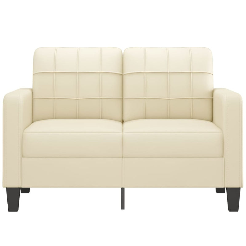 vidaXL 2 személyes krémszínű műbőr kanapé 120 cm