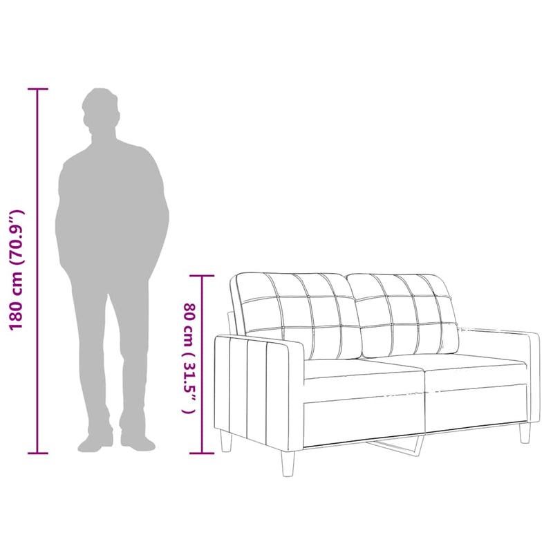 vidaXL 2 személyes krémszínű műbőr kanapé 120 cm