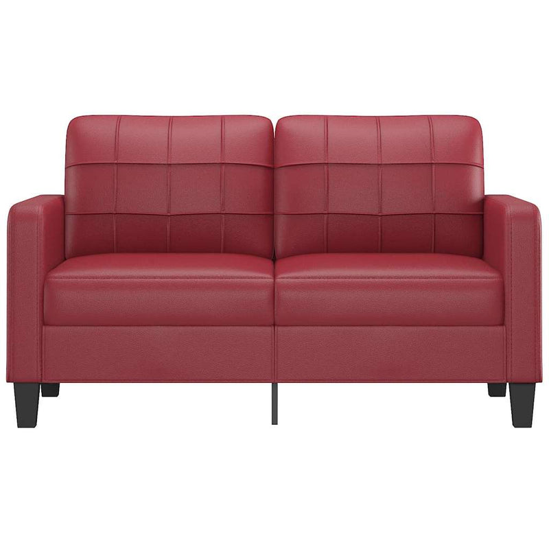 vidaXL 2 személyes bordó színű műbőr kanapé 140 cm