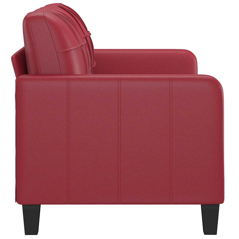 vidaXL 2 személyes bordó színű műbőr kanapé 140 cm
