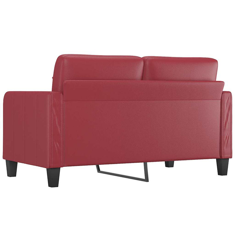 vidaXL 2 személyes bordó színű műbőr kanapé 140 cm