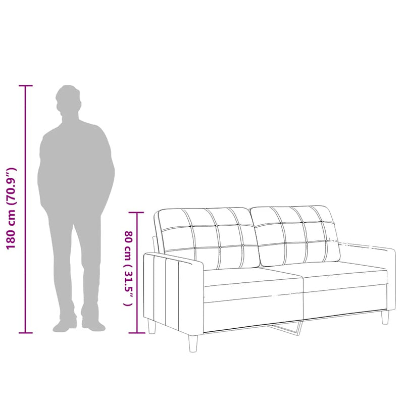 vidaXL 2 személyes cappuccino színű műbőr kanapé 140 cm