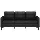 vidaXL 3 személyes fekete műbőr kanapé 180 cm