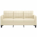vidaXL 3 személyes krémszínű műbőr kanapé 180 cm