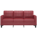 vidaXL 3 személyes bordó műbőr kanapé 180 cm