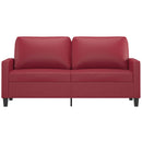 vidaXL 2 személyes bordó színű műbőr kanapé 140 cm