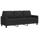 vidaXL 3 személyes fekete szövetkanapé 180 cm