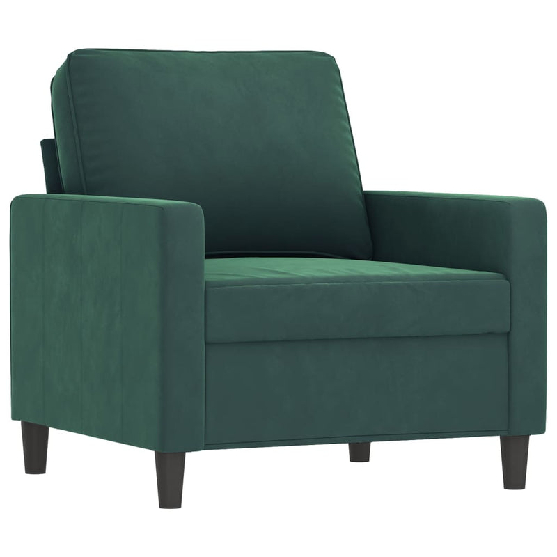vidaXL sötétzöld bársony kanapéfotel 60 cm