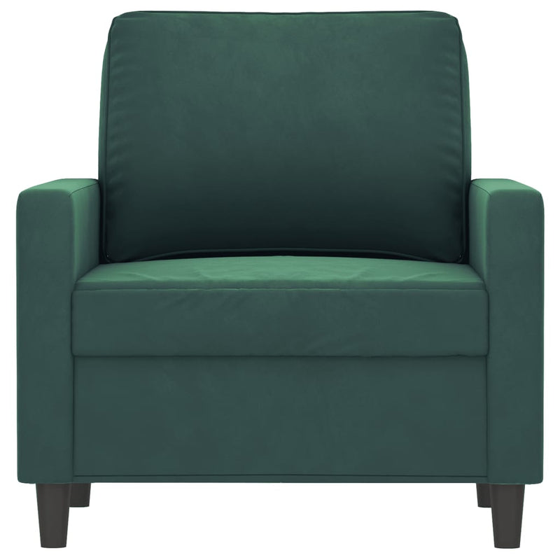 vidaXL sötétzöld bársony kanapéfotel 60 cm