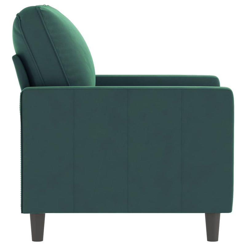 vidaXL sötétzöld bársony kanapéfotel 60 cm