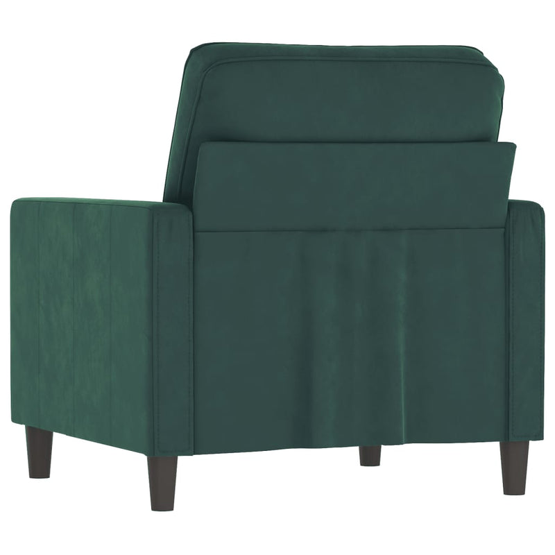 vidaXL sötétzöld bársony kanapéfotel 60 cm