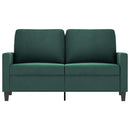 vidaXL kétszemélyes sötétzöld bársony kanapé 120 cm
