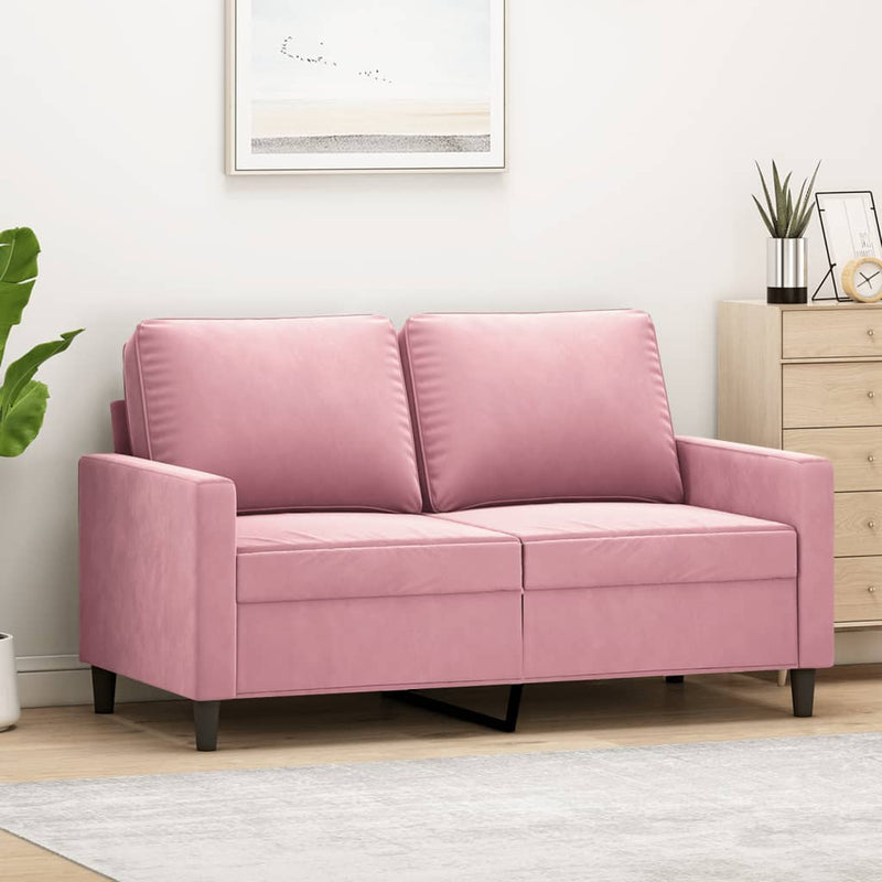 vidaXL kétszemélyes rózsaszín bársony kanapé 120 cm