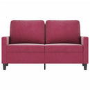 vidaXL kétszemélyes bordó bársony kanapé 120 cm