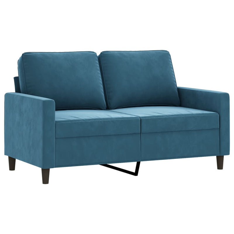 vidaXL kétszemélyes kék bársony kanapé 120 cm
