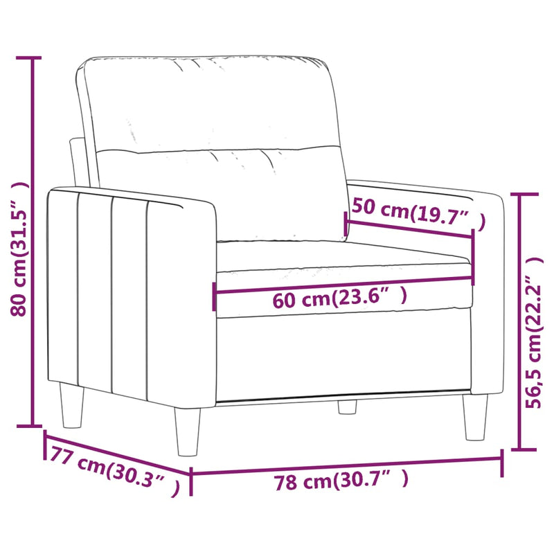 vidaXL tópszínű szövet kanapéfotel 60 cm