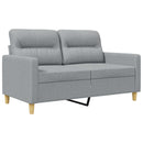 vidaXL kétszemélyes világosszürke szövetkanapé 120 cm