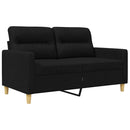 vidaXL kétszemélyes fekete szövetkanapé 120 cm