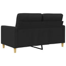 vidaXL kétszemélyes fekete szövetkanapé 120 cm