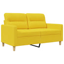 vidaXL 2 személyes világossárga szövet kanapé 120 cm