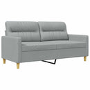 vidaXL kétszemélyes világosszürke szövetkanapé 140 cm