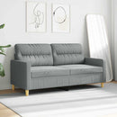 vidaXL kétszemélyes világosszürke szövetkanapé 140 cm
