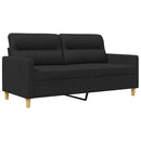 vidaXL kétszemélyes fekete szövetkanapé 140 cm