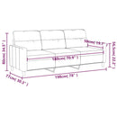 vidaXL 3 személyes fekete szövetkanapé 180 cm