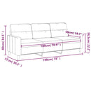 vidaXL 3 személyes világossárga szövet kanapé 180 cm