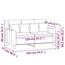 vidaXL kétszemélyes krémszínű szövetkanapé 120 cm