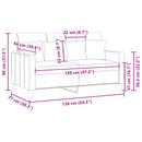 vidaXL kétszemélyes krémszínű szövetkanapé 120 cm
