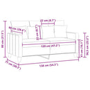 vidaXL kétszemélyes fekete szövetkanapé 120 cm