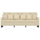 vidaXL 3 személyes krémszínű szövet kanapé 180 cm