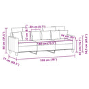 vidaXL 3 személyes barna szövetkanapé 180 cm