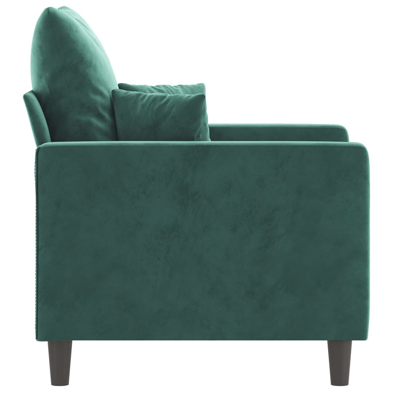vidaXL sötétzöld bársony kanapéfotel 60 cm
