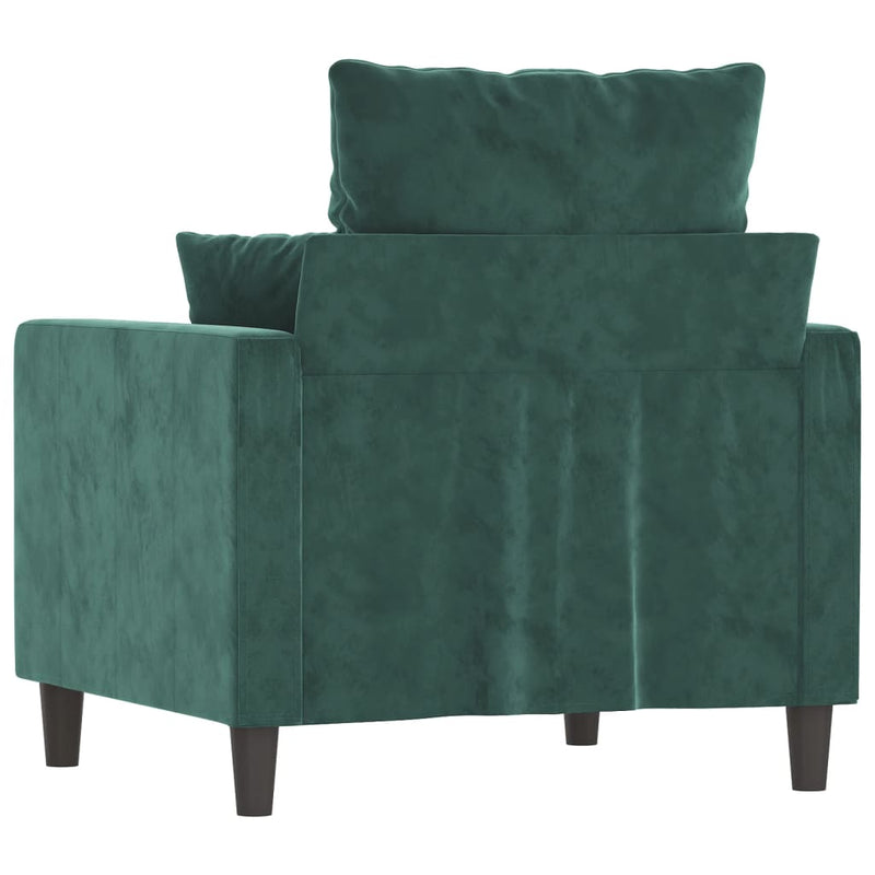 vidaXL sötétzöld bársony kanapéfotel 60 cm