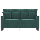 vidaXL kétszemélyes sötétzöld bársony kanapé 120 cm