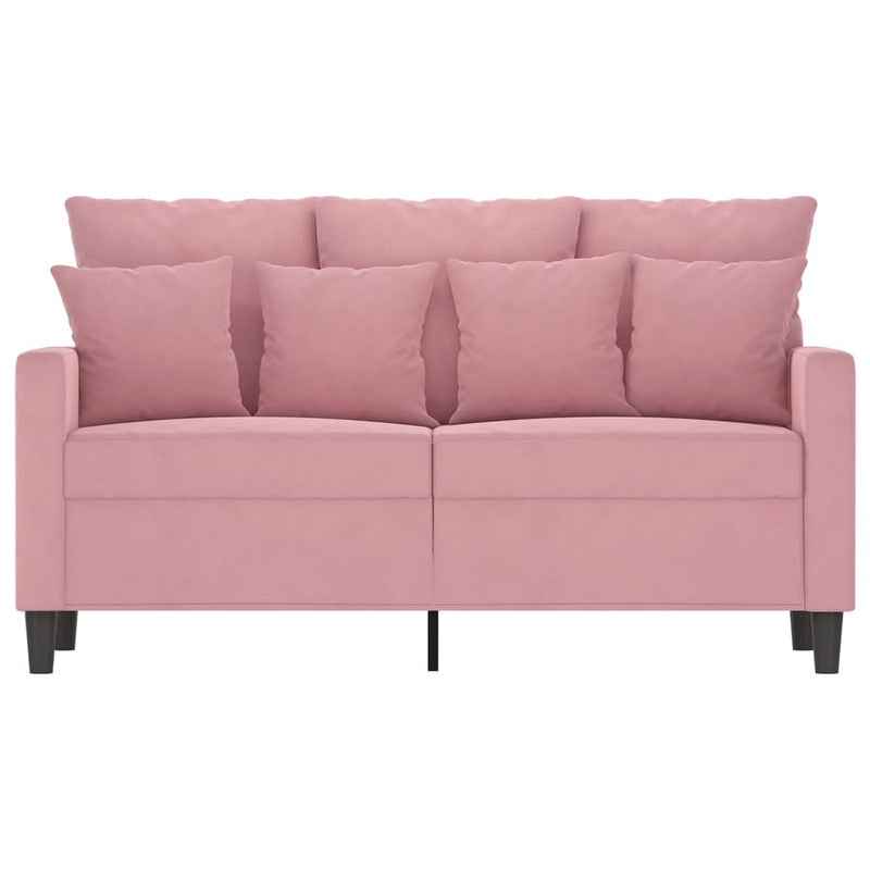 vidaXL kétszemélyes rózsaszín bársony kanapé 120 cm