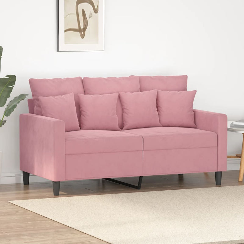 vidaXL kétszemélyes rózsaszín bársony kanapé 120 cm
