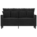 vidaXL kétszemélyes fekete bársony kanapé 120 cm